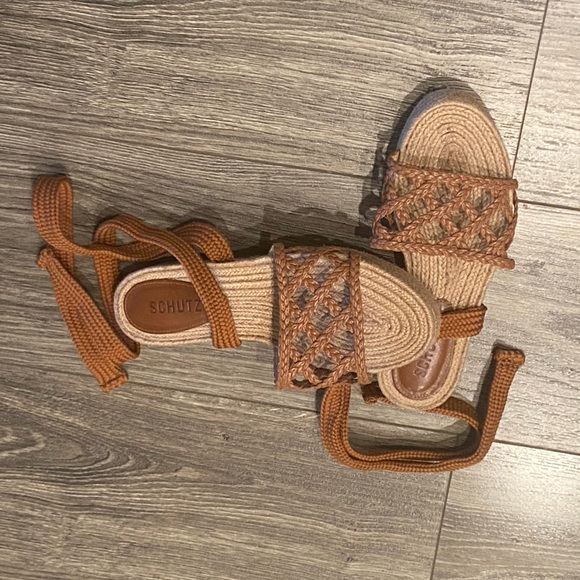 SCHUTZ platform sandals 6.5 ankle wrap - Picture 2 of 4